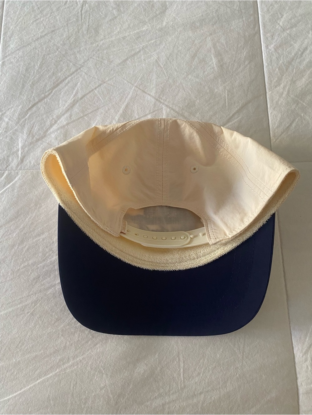 SS25 Aime Leon Dore Unisphere hat in Pristine White & Navy Blue - Picture 3 of 7